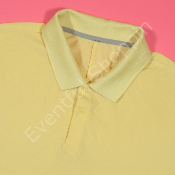 Lululemon Polo Mens 2XL Yellow Pique Classic Fit Short Sleeve Polo - Picture 1 of 6